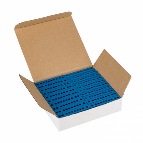 Шина 0 N (6х9мм) 10 отверстий латунь синий изолированный корпус на DIN-рейку EKF PROxima sn0-63-10-ib