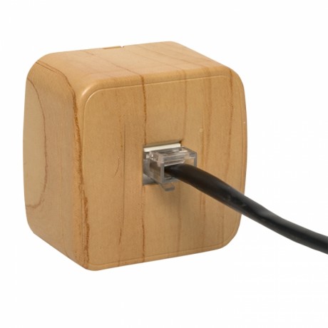 Розетка Phone 1-местная ОП Минск светлое дерево EKF EGT01-034-30