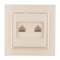 Минск Розетка RJ-45 2-местная СП бежевая EKF ERK02-035-20