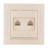 Минск Розетка RJ-45 2-местная СП бежевая EKF ERK02-035-20