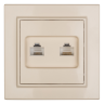 Минск Розетка RJ-45 2-местная СП бежевая EKF ERK02-035-20
