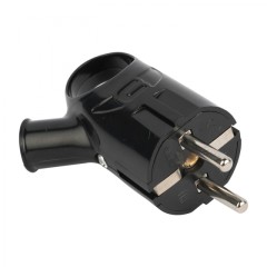 Вилка с кольцом с/з черн. 16А 250В EKF PROxima AVK16-30