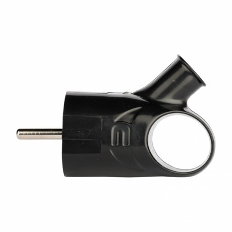 Вилка с кольцом с/з черн. 16А 250В EKF PROxima AVK16-30