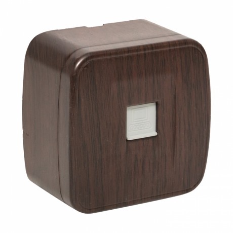 Розетка RJ-45 1-местная ОП Минск, 1А, 120В, тёмное дерево EKF EGK01-035-40