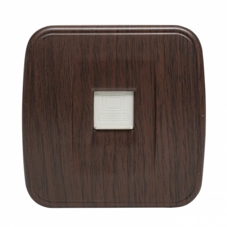 Розетка RJ-45 1-местная ОП Минск, 1А, 120В, тёмное дерево EKF EGK01-035-40