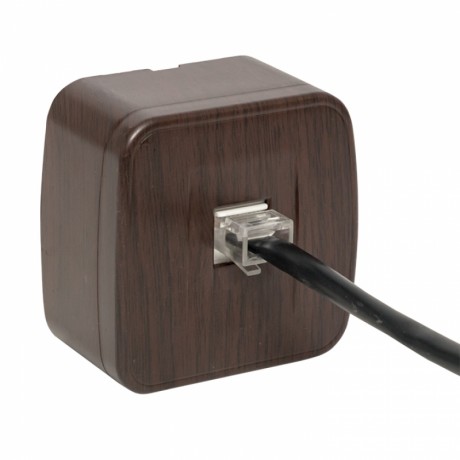 Розетка RJ-45 1-местная ОП Минск, 1А, 120В, тёмное дерево EKF EGK01-035-40