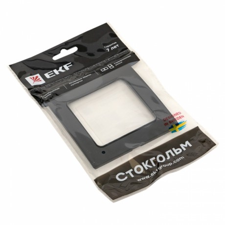 Стокгольм Рамка 1-местная черная EKF PROxima EXM-G-302-30