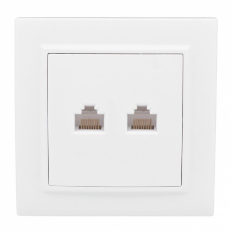 Розетка RJ-45 2-местная СП Минск белая EKF ERK02-035-10