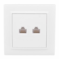 Розетка RJ-45 2-местная СП Минск белая EKF ERK02-035-10
