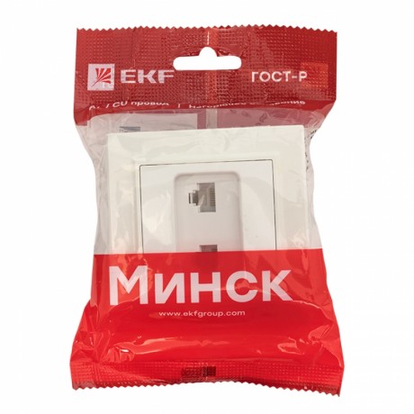 Розетка RJ-45 2-местная СП Минск белая EKF ERK02-035-10