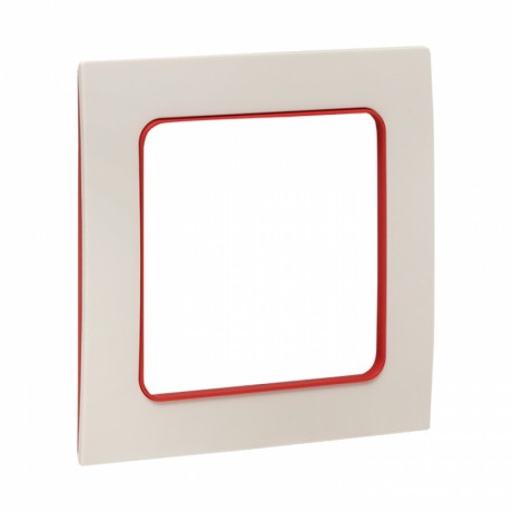 Стокгольм Рамка 1-местная белая с линией цвета красный EKF PROxima EXM-G-304-20