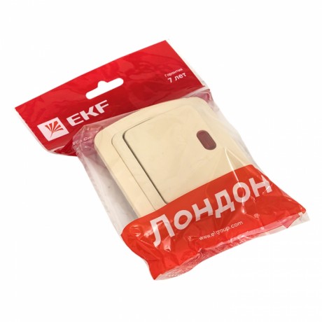 Лондон Выключатель 1-клавишный с индикатором 10А бежевый EKF PROxima EEV10-121-20