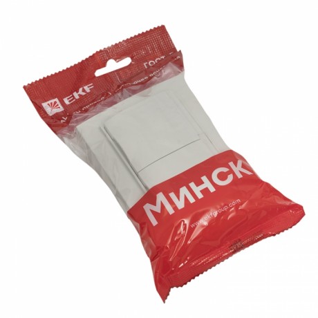 Минск Розетка 2-местная СП с/з с крышкой 16А белая с защ. штор. IP44 EKF ERR16-129-200-44