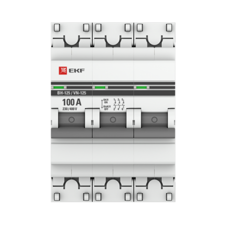 Выключатель нагрузки 3P 100А ВН-125 EKF PROxima SL125-3-100-pro