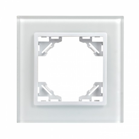 Минск Рамка 1-местная стеклянная белая EKF Basic ERM-G-401-10