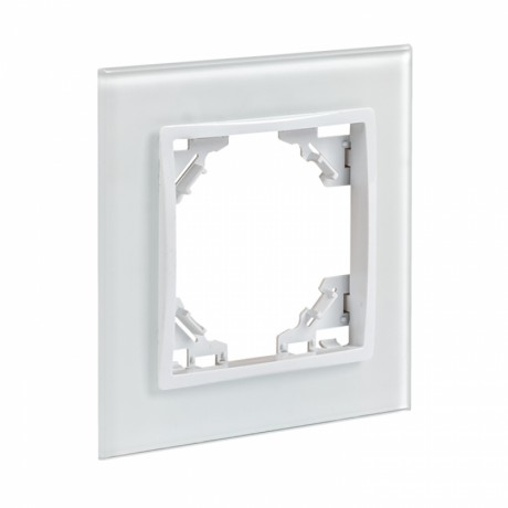 Минск Рамка 1-местная стеклянная белая EKF Basic ERM-G-401-10