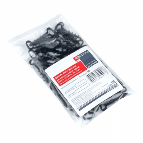 Дюбель-хомут (6х14 мм) для плоского кабеля черный (50 шт.) EKF PROxima plc-cd-6x14b