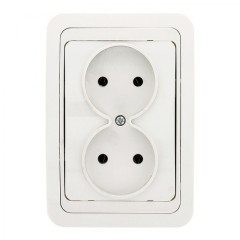 Лондон Розетка 2-местная без заземления 10А белая EKF PROxima EER10-102-10
