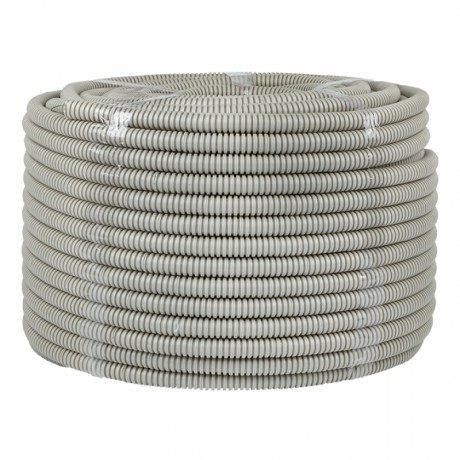 Труба гофр. ПВХ с протяжкой d16 мм (100 м) серая EKF-Plast tg-z-16