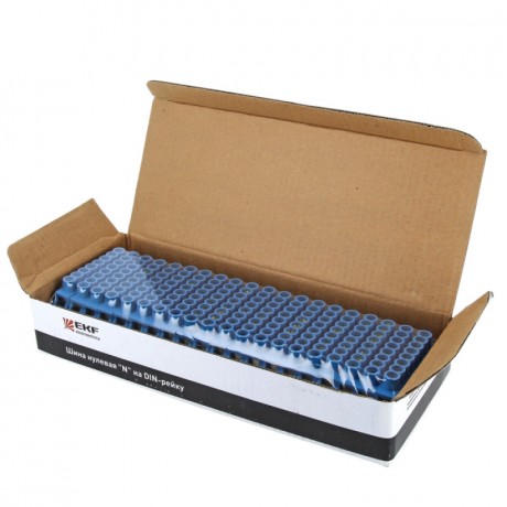 Шина 0 N (6х9мм) 10 отверстий латунь синий нейлоновый корпус комбинированный EKF PROxima sn0-63-10-dn