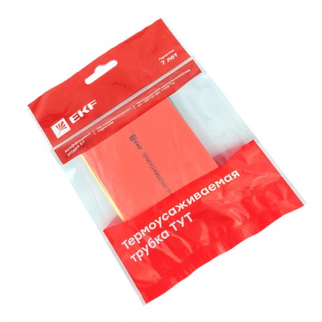 Термоусаживаемая трубка ТУТ нг 40/20 набор:7 цветов по 3шт. 100мм. EKF PROxima tut-n-40