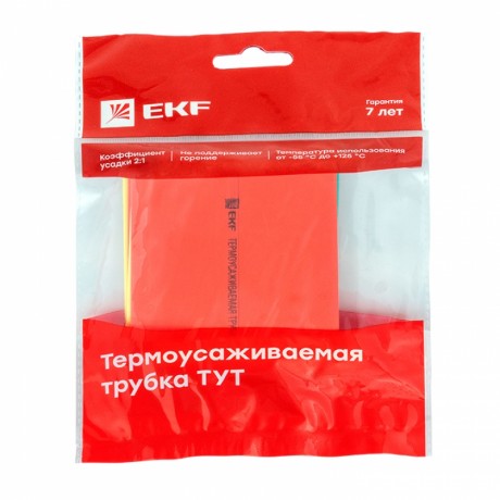 Термоусаживаемая трубка ТУТ нг 40/20 набор:7 цветов по 3шт. 100мм. EKF PROxima tut-n-40