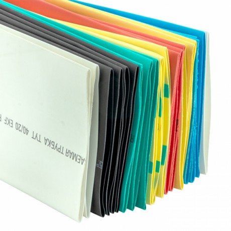 Термоусаживаемая трубка ТУТ нг 40/20 набор:7 цветов по 3шт. 100мм. EKF PROxima tut-n-40