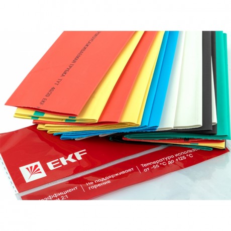 Термоусаживаемая трубка ТУТ нг 40/20 набор:7 цветов по 3шт. 100мм. EKF PROxima tut-n-40