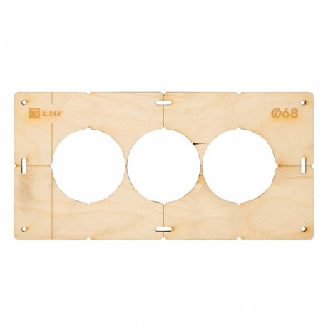 Шаблон для подрозетников c 3 отв. диам. 68 мм EKF Expert sh-d68-3