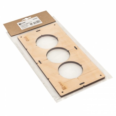 Шаблон для подрозетников c 3 отв. диам. 68 мм EKF Expert sh-d68-3