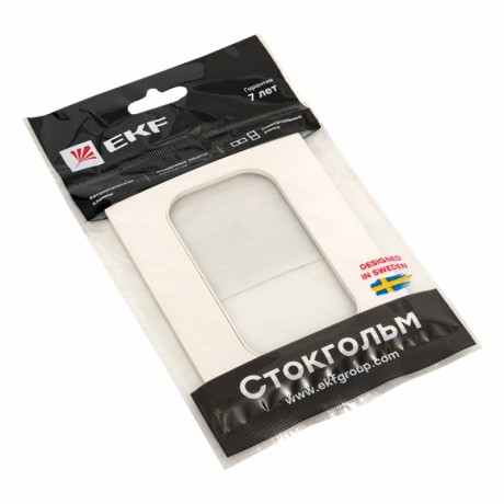 Стокгольм Рамка для розетки 2-местная белая EKF PROxima EYM-G-304-10