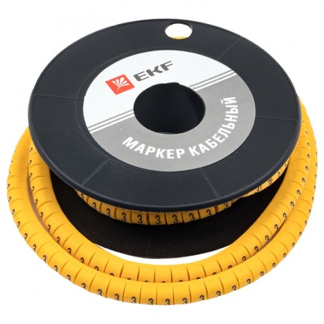 Маркер кабельный 4,0 мм2 3 (500 шт.) (ЕС-2) EKF PROxima plc-KM-4-3