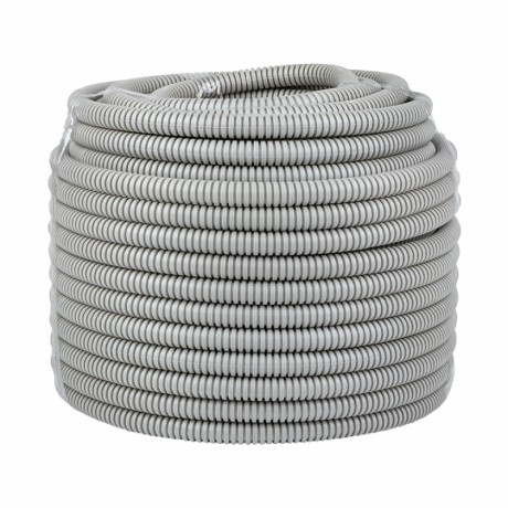 Труба гофр. ПВХ с протяжкой d16 мм (50 м) серая EKF-Plast tg-z-16-50m