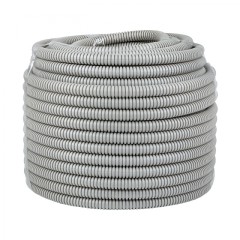 Труба гофр. ПВХ с протяжкой d16 мм (50 м) серая EKF-Plast tg-z-16-50m