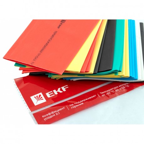 Термоусаживаемая трубка ТУТ нг 50/25 набор:7 цветов по 3шт. 100мм. EKF PROxima tut-n-50