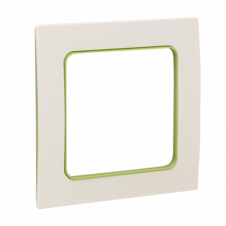 Стокгольм Рамка 1-местная белая с линией цвета зеленый EKF PROxima EXM-G-302-20