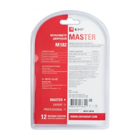 Мультиметр цифровой M182 EKF Master In-180701-bm182