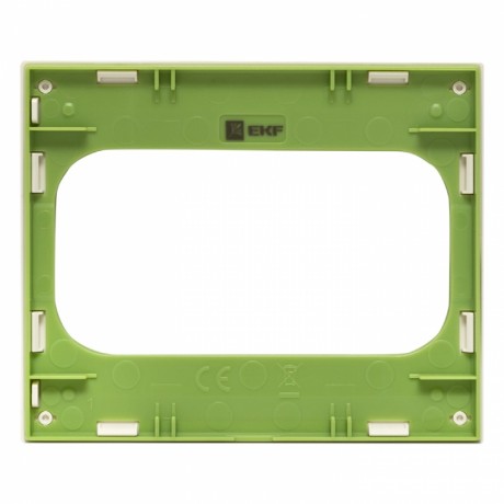 Стокгольм Рамка для розетки 2-местная белая с линией цвета зеленый EKF PROxima EYM-G-302-20
