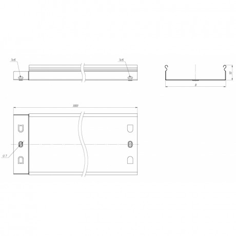 Лоток неперфорированный 50х50х3000-0,55 мм EKF L505000-0,55