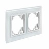 Минск Рамка 2-местная стеклянная белая EKF Basic ERM-G-402-10