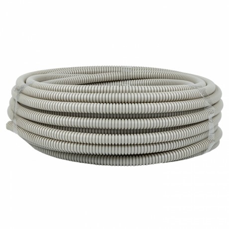 Труба гофр. ПВХ с протяжкой d16 мм (25 м) серая EKF-Plast tg-z-16-25n