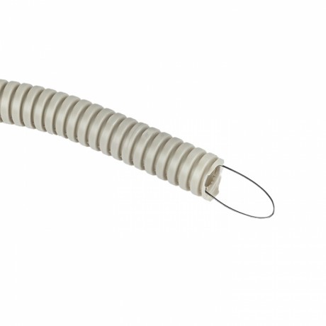 Труба гофр. ПВХ с протяжкой d16 мм (25 м) серая EKF-Plast tg-z-16-25n