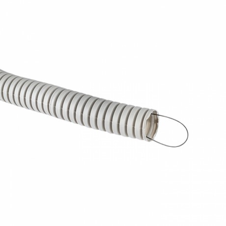 Труба гофр. ПВХ с протяжкой d20 мм (50 м) серая EKF-Plast tg-z-20-50m