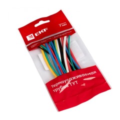 Набор ТУТ нг: 6 цветов по 5шт. Разного диаметра (1/0,5; 1,5/0,75; 2/1; 2,5/1,25; 3/1,5) 100мм. EKF PROxima tut-n-2-r