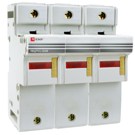 Предохранитель-разъединитель для ПВЦ 22x58 3P (с индикацией) EKF PROxima pr-22-58-3