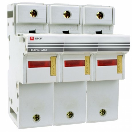 Предохранитель-разъединитель для ПВЦ 22x58 3P (с индикацией) EKF PROxima pr-22-58-3