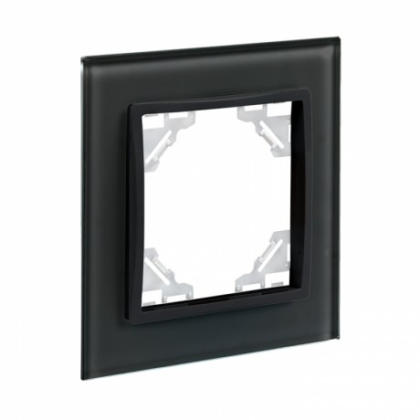 Минск Рамка 1-местная стеклянная черная EKF Basic ERM-G-401-70