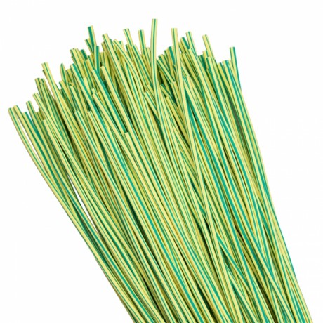 Термоусаживаемая трубка ТУТ нг 2/1 желто-зеленая в отрезках по 1м EKF PROxima tut-2-yg-1m