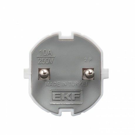 Вилка прямая без заземления белая 10А 250 В EKF Proxima AVP10-10-r