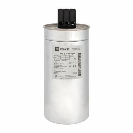 Конденсатор косинусный КПС-0,4-15-3 EKF PRO kps-0,4-15-3-pro
